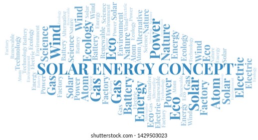 Solar Energy Concept word cloud. Wordcloud made with text only.