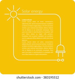 Solar energy, conceptual background. Modern vector illustration.