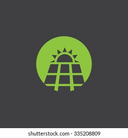 solar energy cut identity template icon design element