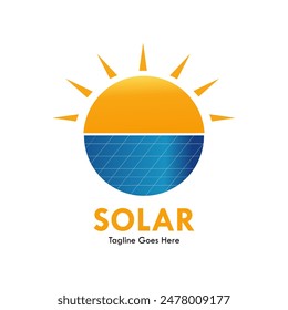 Solar energy design logo template illustration