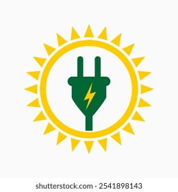 Plantilla de diseño de energía solar. Ilustración vectorial