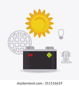 Diseño de energía solar, ilustración vectorial, pasos 10.