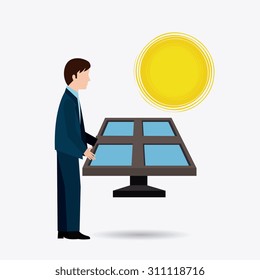Solar energy design, vector illustration eps 10.
