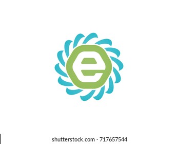 Solar energy E Letter vector icon