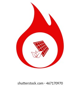 Solar energy eco concept icon