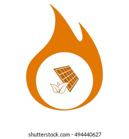 Solar energy eco concept icon