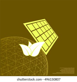 Solar energy eco concept icon