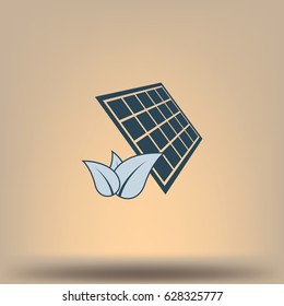 Solar energy eco concept icon