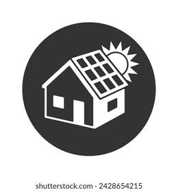 Solar energy, electrical services, sun electricity, vector flat icon