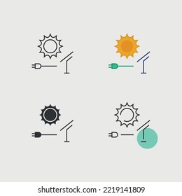 solar energy electricity vector icon