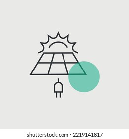 solar energy electricity vector icon