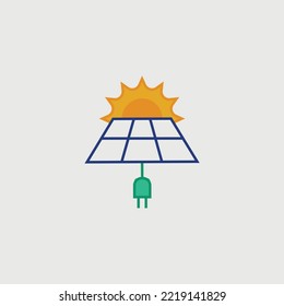 solar energy electricity vector icon
