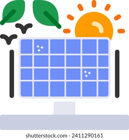 Solar energy Flat Vector Icon Design