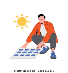 Solar Energy Flat Vector Illustration 