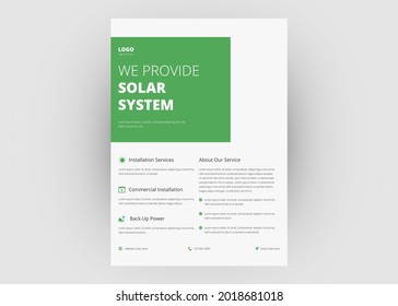 Solar energy flyer template. Save energy poster leaflet design. Go green save energy flyer template design.