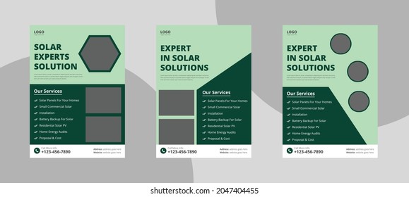 Solar energy flyer template. Save energy poster leaflet design. Go green save energy flyer template design.