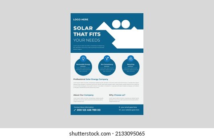 Solar Energy Flyer Templates, Solar Experts Solutions Flyer, Green Energy Flyer Design. Solar Energy Leaflet Template.