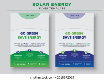 Solar Energy Flyer Templates, Go Green Save Energy Flyer