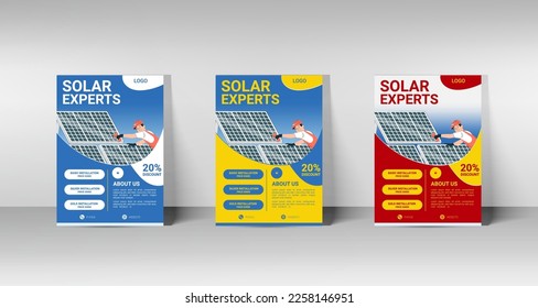  Solar Energy Flyer Templates. Energy poster leaflet design template
