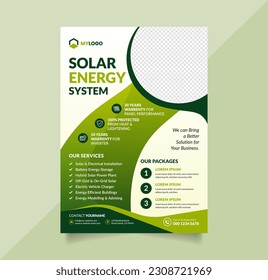 Solar Energy Flyer Templates. Energy Service Poster Leaflet Design