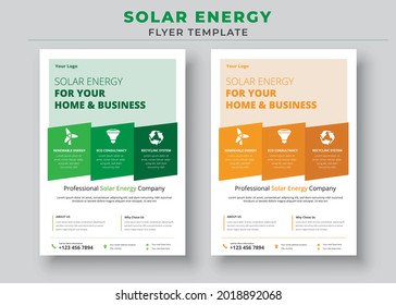 Solarflyer-Vorlagen, Solarenergie für Ihr Zuhause und Ihr Geschäftsflyer