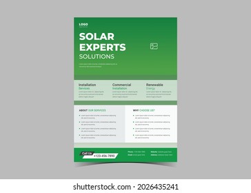 Solar Energy Flyer Templates, Solar energy for your place, solar flyer poster design