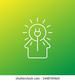 Solar energy for home, vector icon, linear style