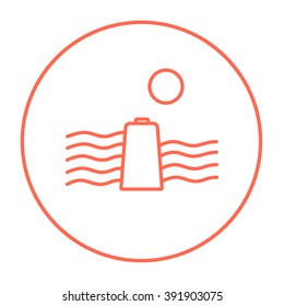 Solar energy and hydropower line icon.