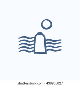 Solar energy and hydropower vector sketch icon isolated on background. Hand drawn Solar energy and hydropower icon. Solar energy and hydropower sketch icon for infographic, website or app.