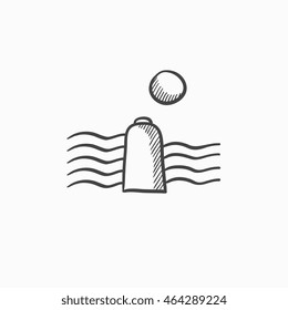 Solar energy and hydropower vector sketch icon isolated on background. Hand drawn Solar energy and hydropower icon. Solar energy and hydropower sketch icon for infographic, website or app.