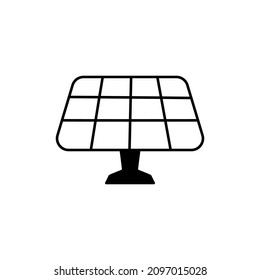 Icono de energía solar en glifo plano negro, estilo relleno aislado en fondo blanco