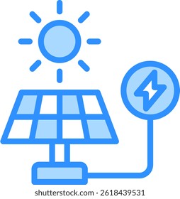 Solar Energy Icon Blue Color Vector Illustration
