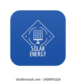 Solar energy icon blue vector isolated on white background