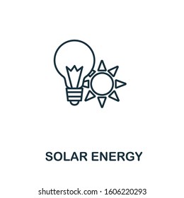 Solar Energy icon from clean energy collection. Simple line element Solar Energy symbol for templates, web design and infographics