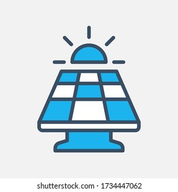 icono de energía solar diseñado en un estilo plano