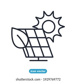 solar energy icon. ecology Environmental sustainability. Eco friendly symbol template for graphic and web design collection logo vector illustration