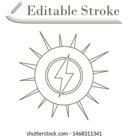 Solar Energy Icon. Editable Stroke Simple Design. Vector Illustration.