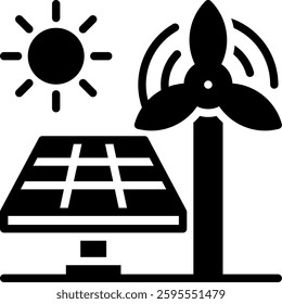 Solar Energy Icon Element For Design And Vector
