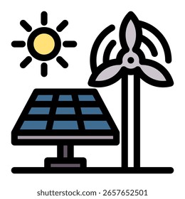 Elemento De Ícone De Energia Solar Para Design E Vetor