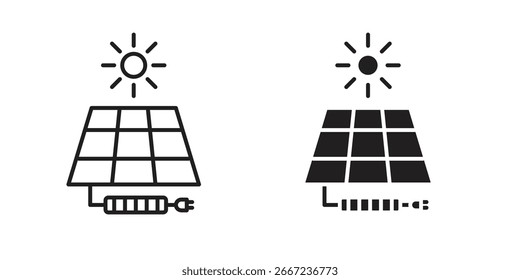Solar energy icon elements. doodle graphics icons.