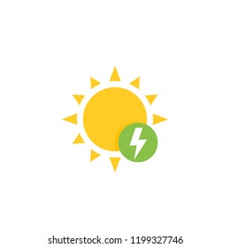 solar energy icon in flat style, vector