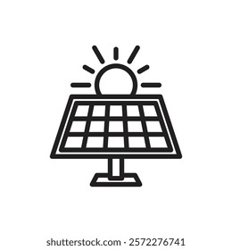Solar energy icon Flat vector set outline