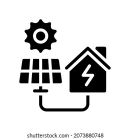 Solar Energy Icon, Glyph style icon vector illustration, Suitable for website, mobile app, print, presentation, infographic and any other project.