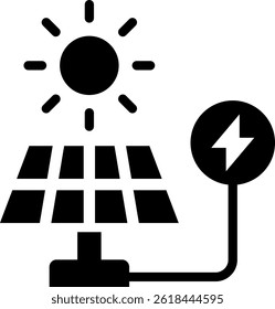 Solar Energy Icon Glyph Vector Illustration