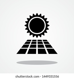 Solar Energy Icon with Gray Shadow