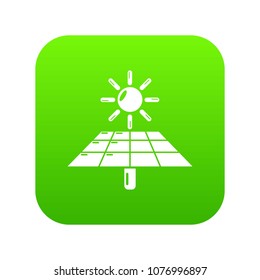 Solar energy icon green vector isolated on white background