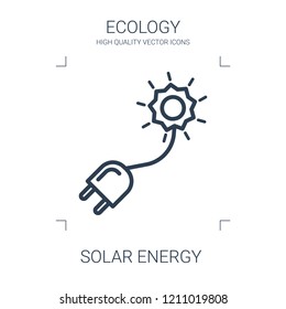 solar energy icon. high quality line solar energy icon on white background. from ecology collection flat trendy vector solar energy symbol. use for web and mobile