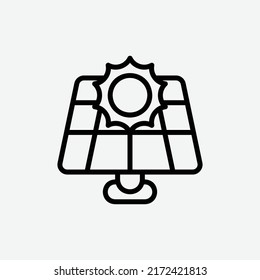  solar energy icon, isolated engineering outline icon in light grey background, perfect for website, blog, logo, graphic design, social media, UI, mobile app