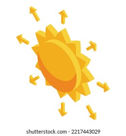 Icono de energía solar vector isométrico. Sistema eléctrico. Eco de la ciudad