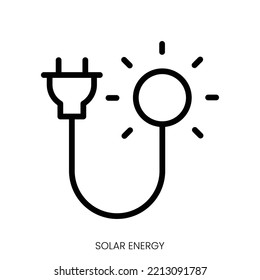 solar energy icon. Line Art Style Design Isolated On White Background